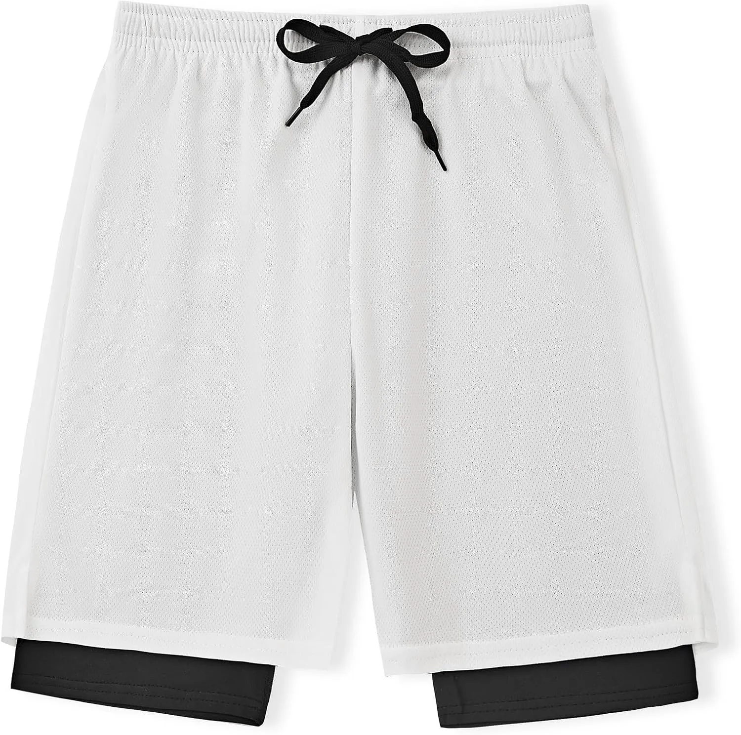 DaniChins Boys 2 in 1 Athletic Active Shorts Sports Running Quick Dry Breathable Compression Shorts