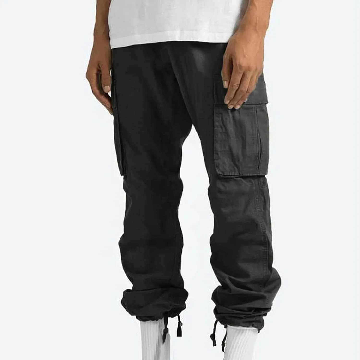 Dgoopd Cargo Pants for Men Big and Tall Jogger Pants Elastic Waist Workout Pants Casual Sweat Pants Outdoor Hiking Pants