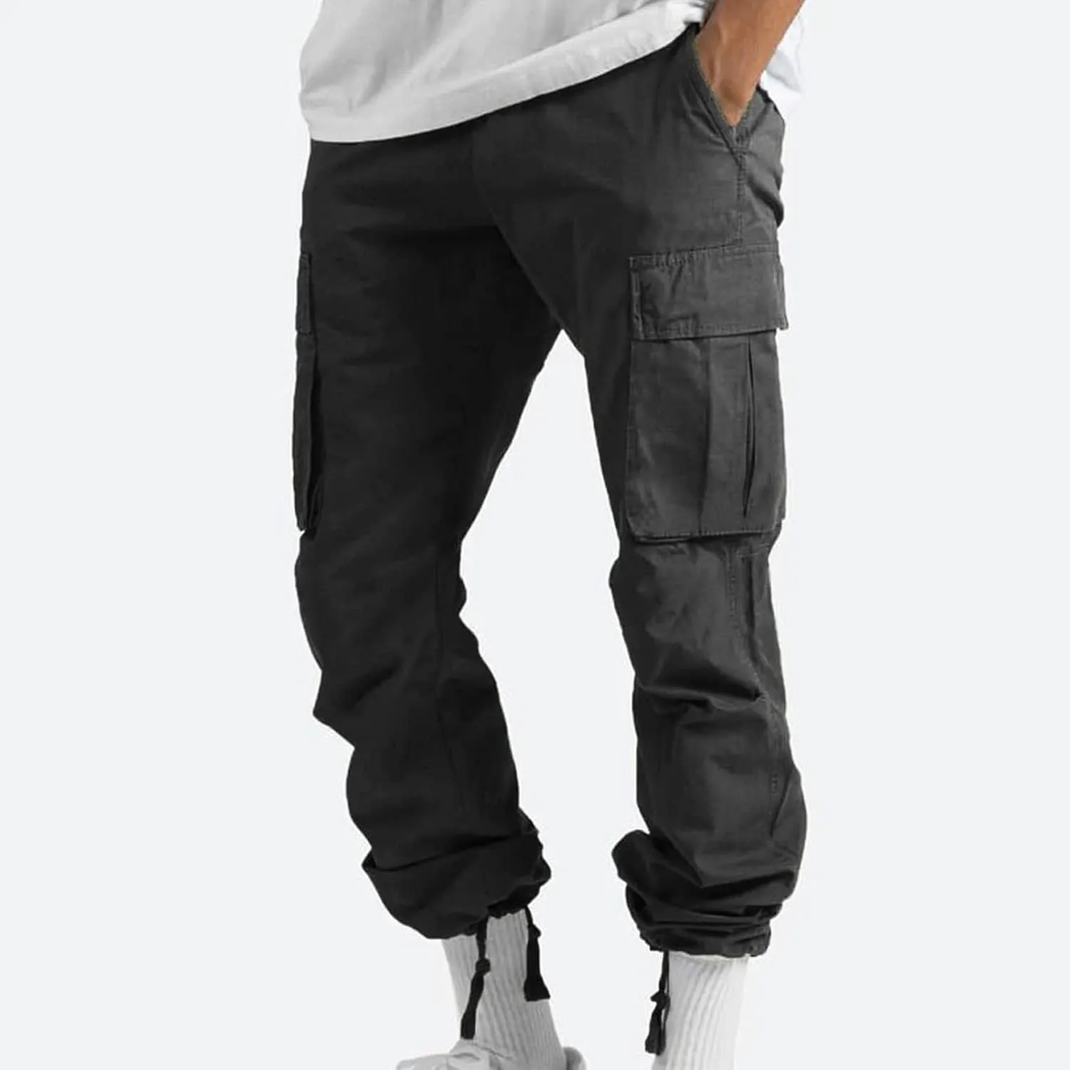 Dgoopd Cargo Pants for Men Big and Tall Jogger Pants Elastic Waist Workout Pants Casual Sweat Pants Outdoor Hiking Pants