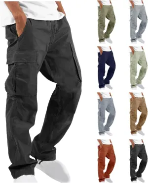 Dgoopd Cargo Pants for Men Big and Tall Jogger Pants Elastic Waist Workout Pants Casual Sweat Pants Outdoor Hiking Pants