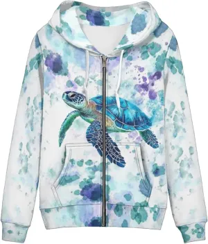 DISNIMO Zip Up Hoodie Women Long Sleeve Drawstring Sweatshirt Jackets Streetwear