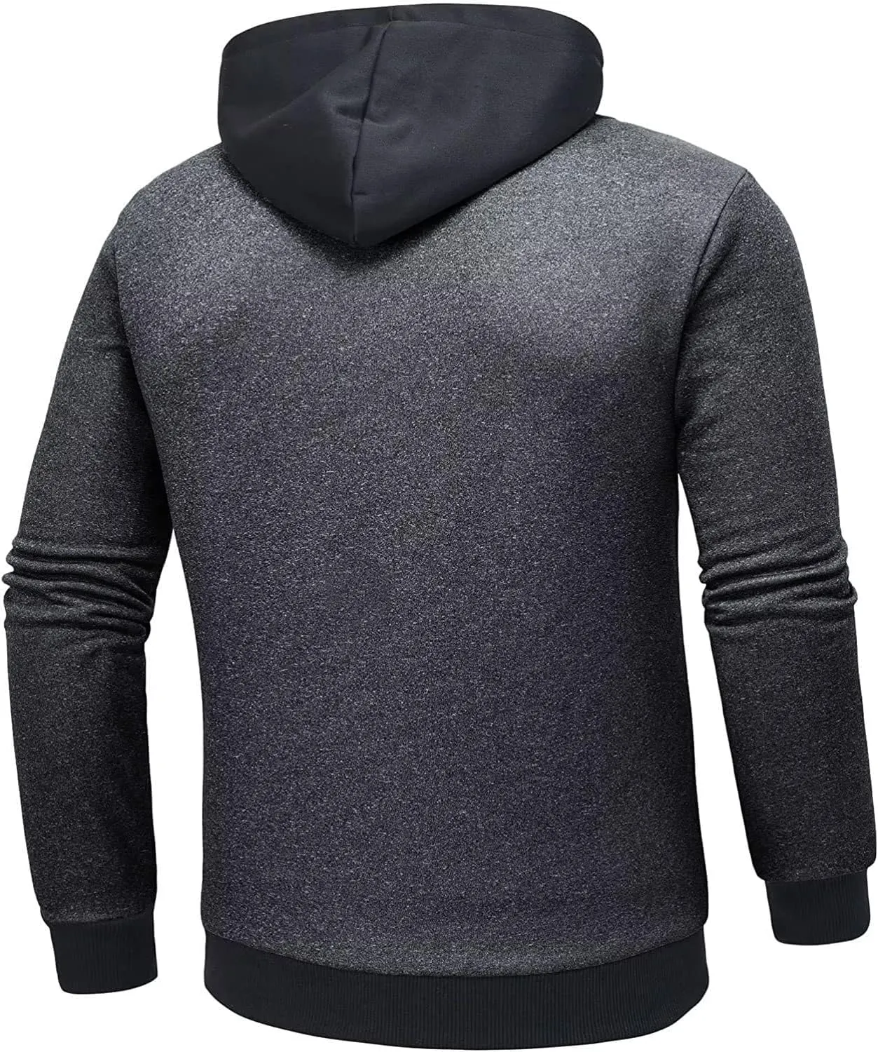 Dninmim Men Hooded Jackets Turtleneck Zipper Coats Casual Streetwear