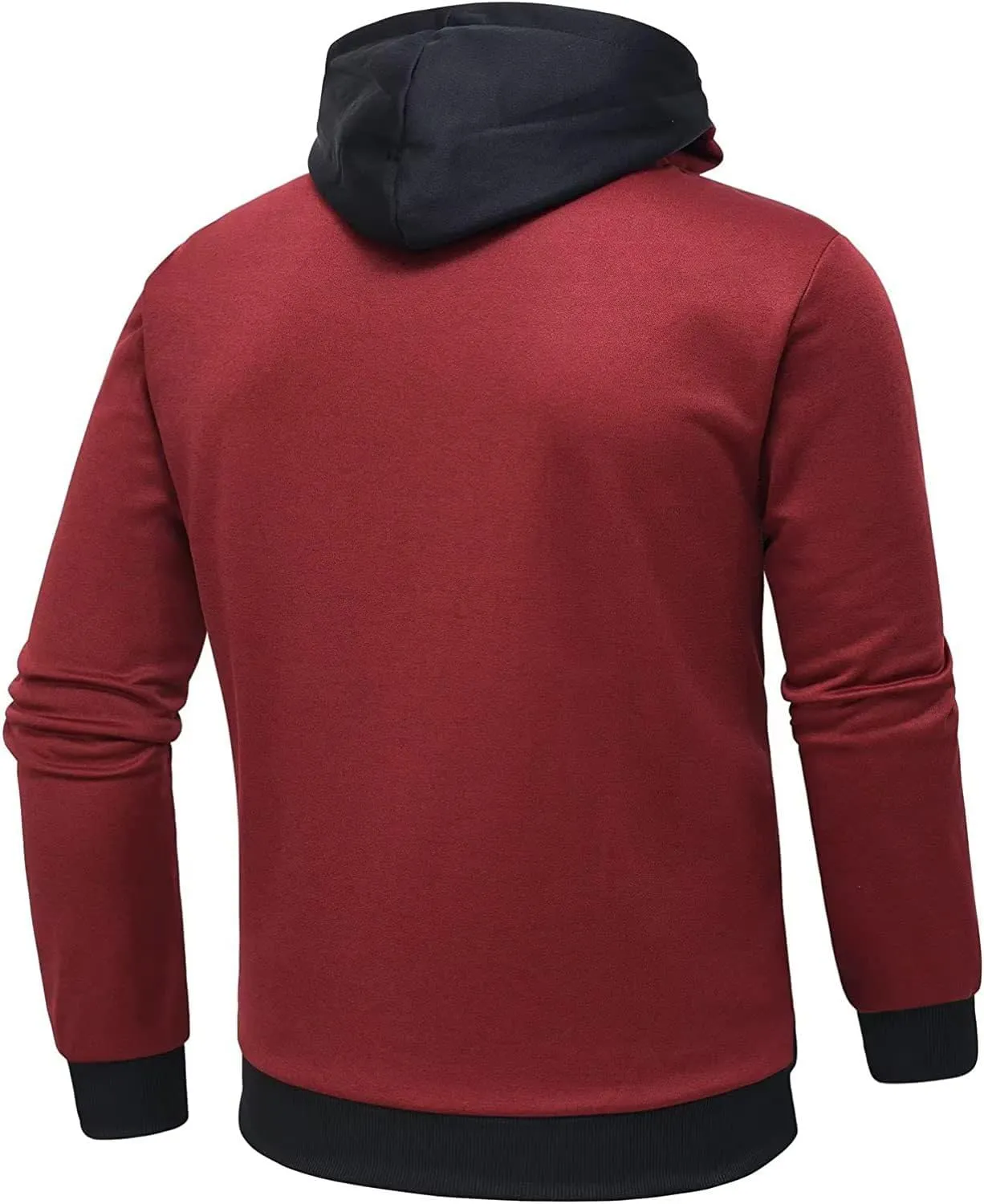 Dninmim Men Hooded Jackets Turtleneck Zipper Coats Casual Streetwear