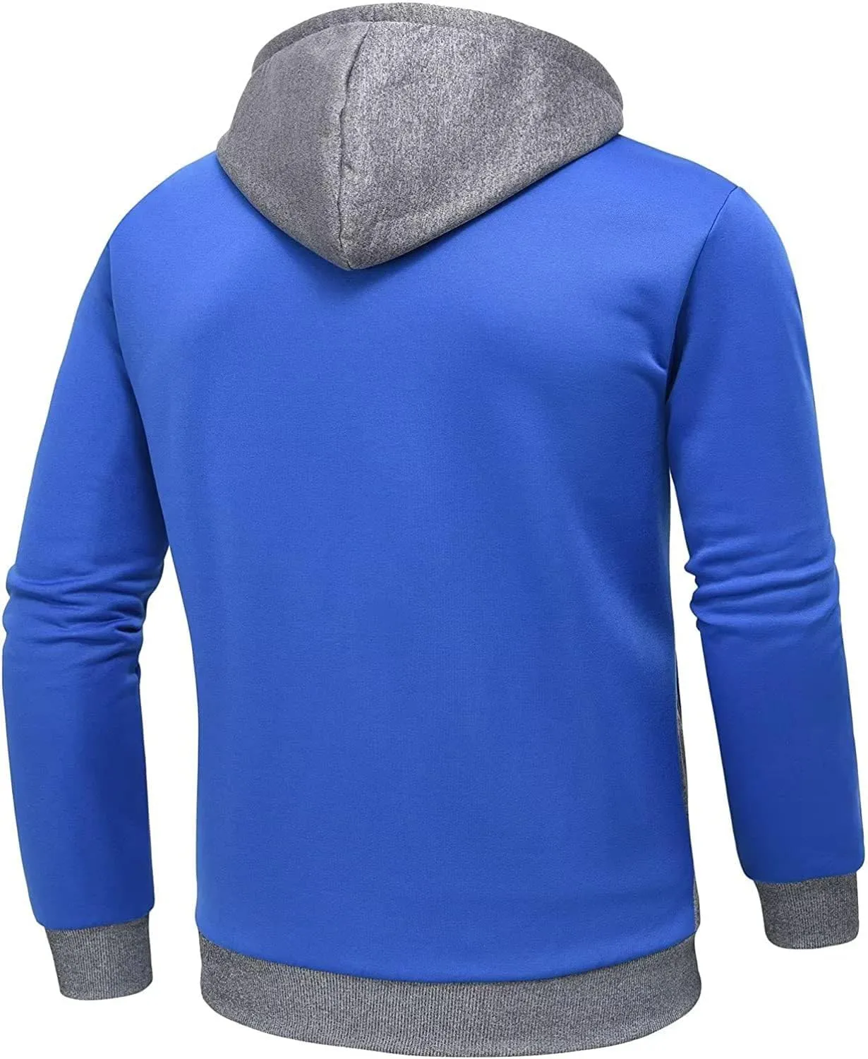 Dninmim Men Hooded Jackets Turtleneck Zipper Coats Casual Streetwear