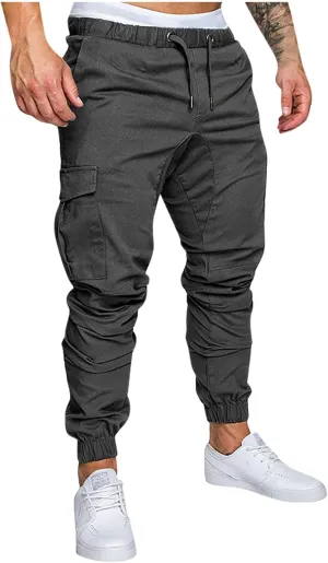 Dudubaby Mens Pants Casual Men's Overalls Drawstring Multi Pocket Casual Pants Hiking Pants Cotton Twill Pants