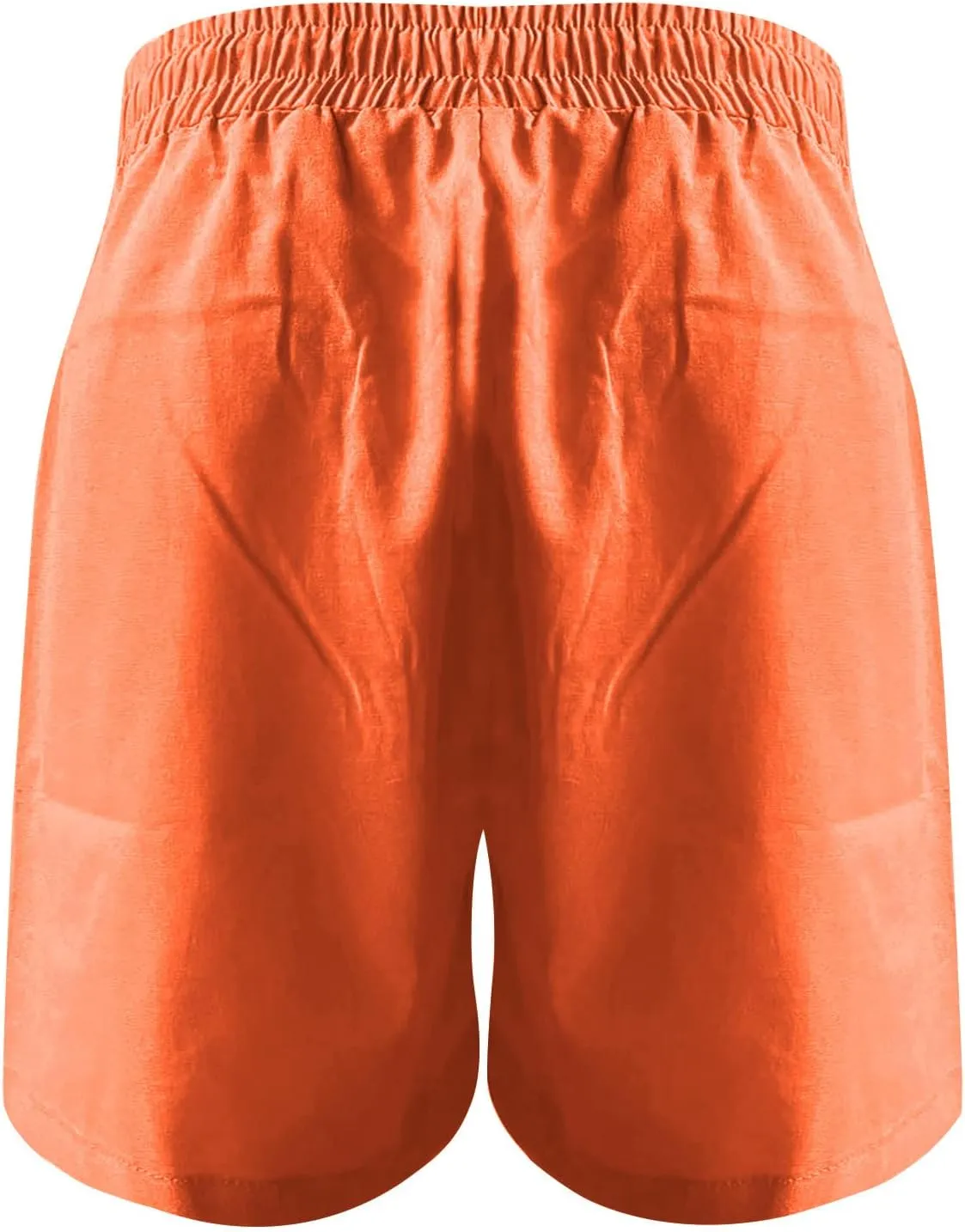 Elastic Waist Casual Comfy Summer Shorts Women's High Waisted Drawstring Shorts Solid Beach Shorts Gym Sweat Shorts
