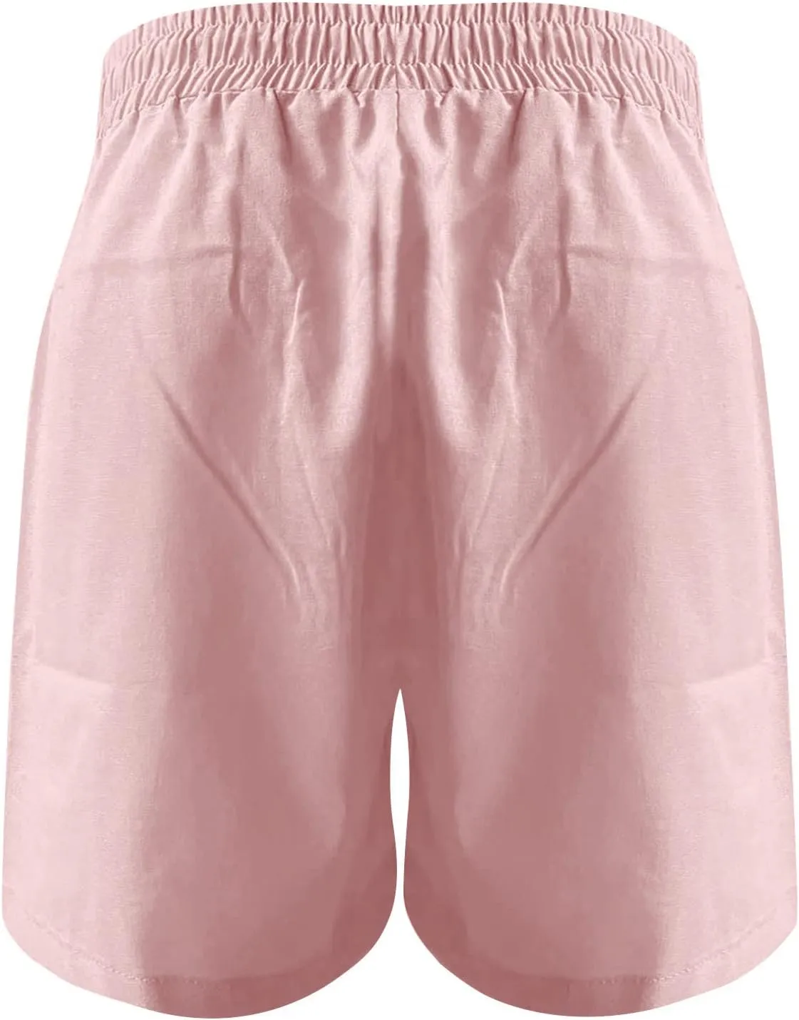 Elastic Waist Casual Comfy Summer Shorts Women's High Waisted Drawstring Shorts Solid Beach Shorts Gym Sweat Shorts