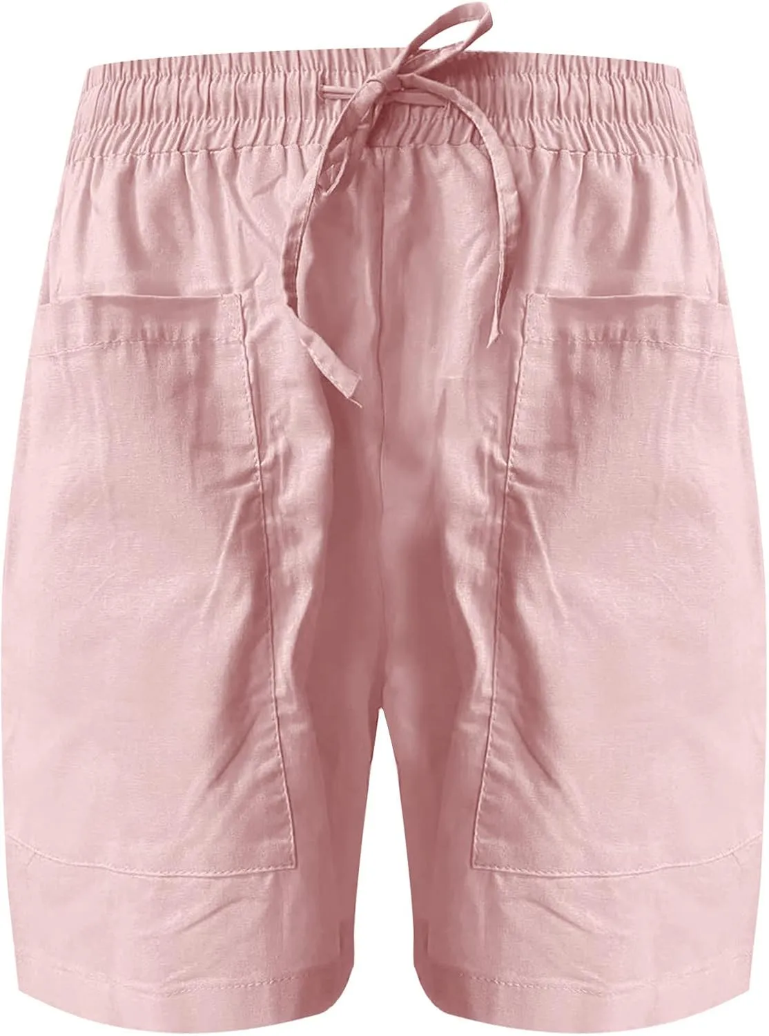 Elastic Waist Casual Comfy Summer Shorts Women's High Waisted Drawstring Shorts Solid Beach Shorts Gym Sweat Shorts