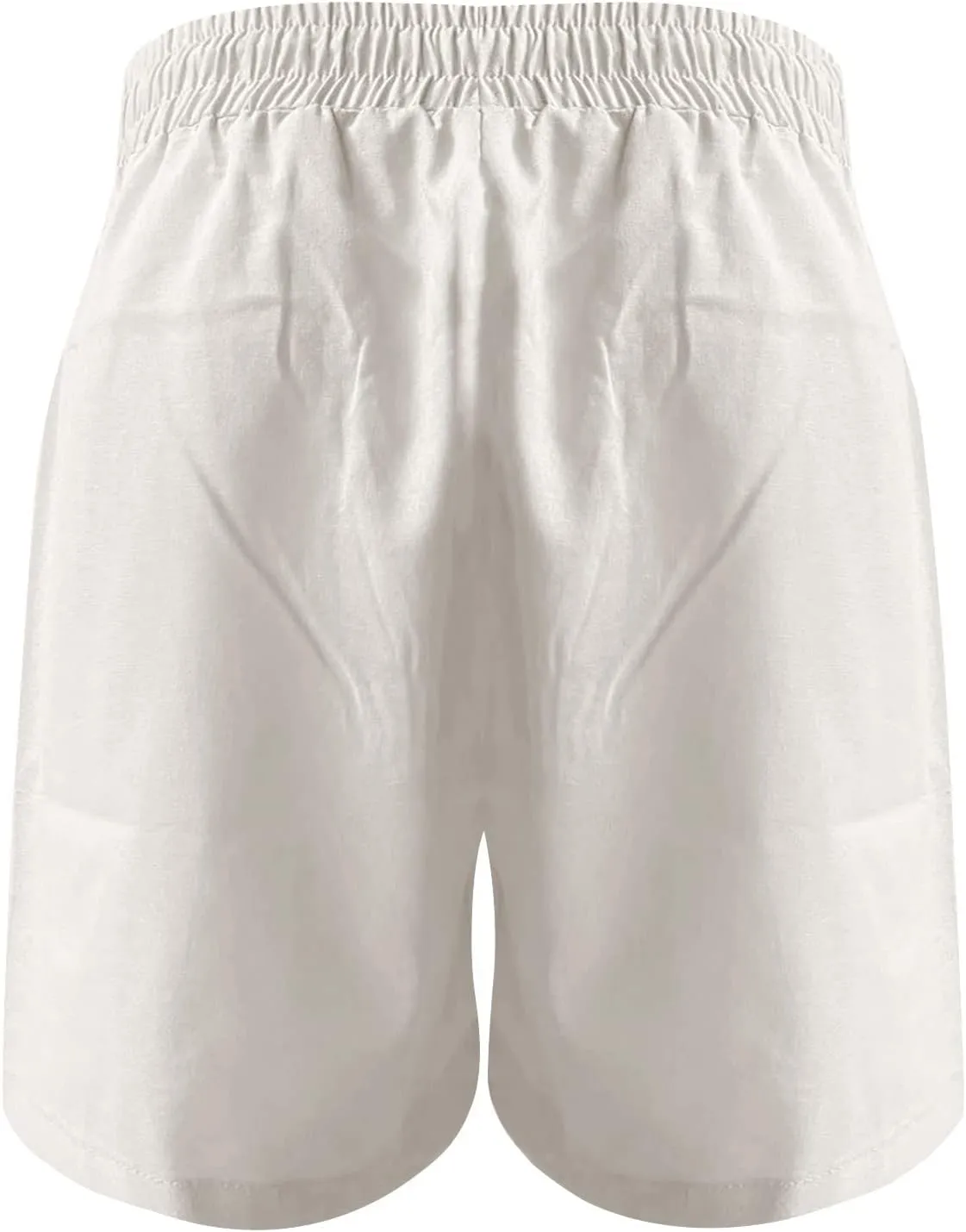 Elastic Waist Casual Comfy Summer Shorts Women's High Waisted Drawstring Shorts Solid Beach Shorts Gym Sweat Shorts