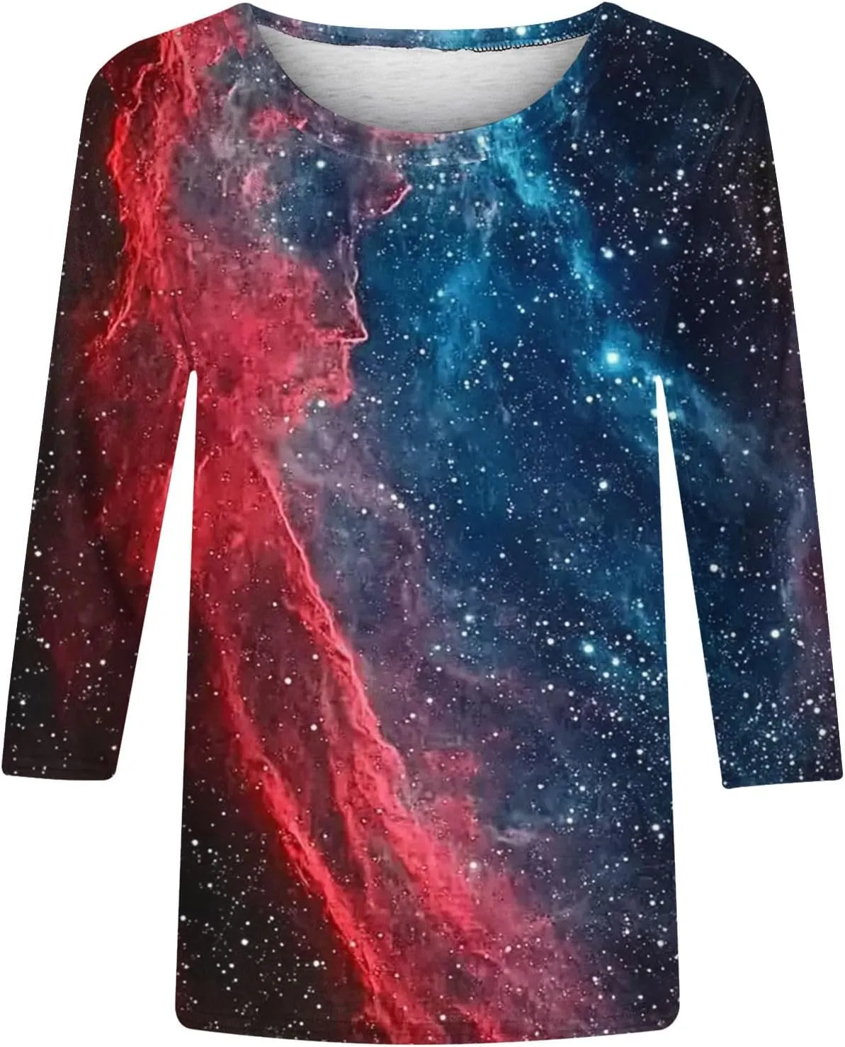 Elbow Sleeve Oversized Tshirt Shirts for Women Gradient Crew Neck Casual Pullover Printed Graphic Tee Top Tunic S-3XL