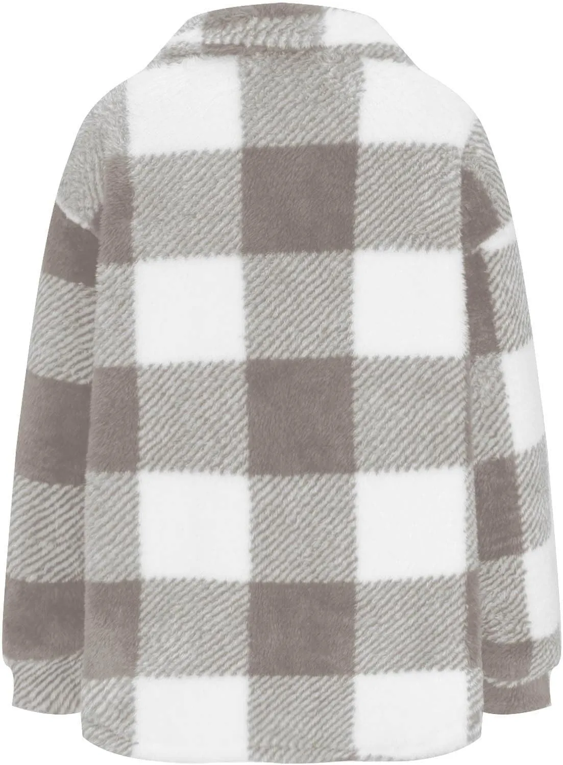 Fleece Jacket Women Fuzzy Flannel Jacket Fall Fashion Sherpa Lined Plaid Shacket Jacket Button Down Fleece Jacket Coat