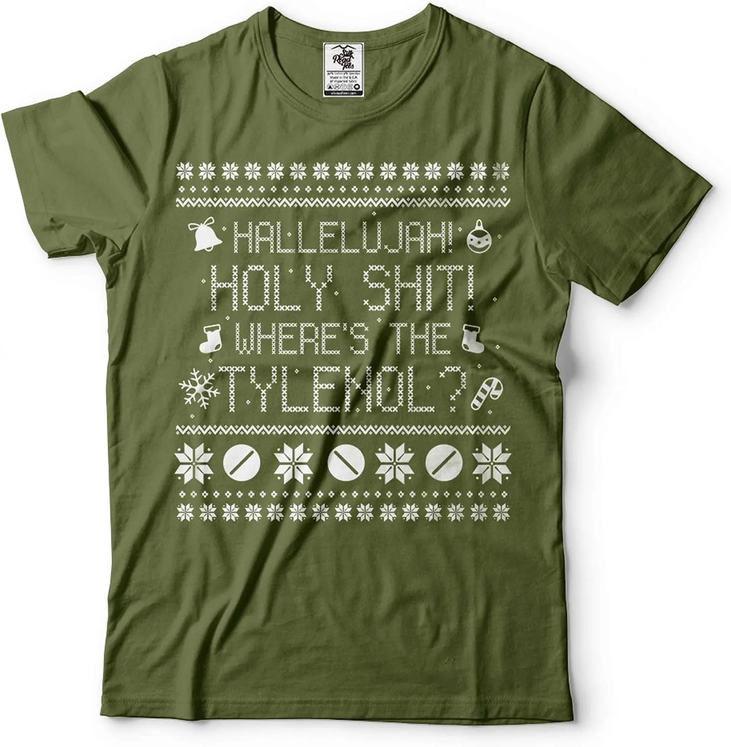 Funny Christmas T-Shirt Movie Quote Where is Tylenol Tee Shirt Christmas Ugly Sweater Style t-Shirt