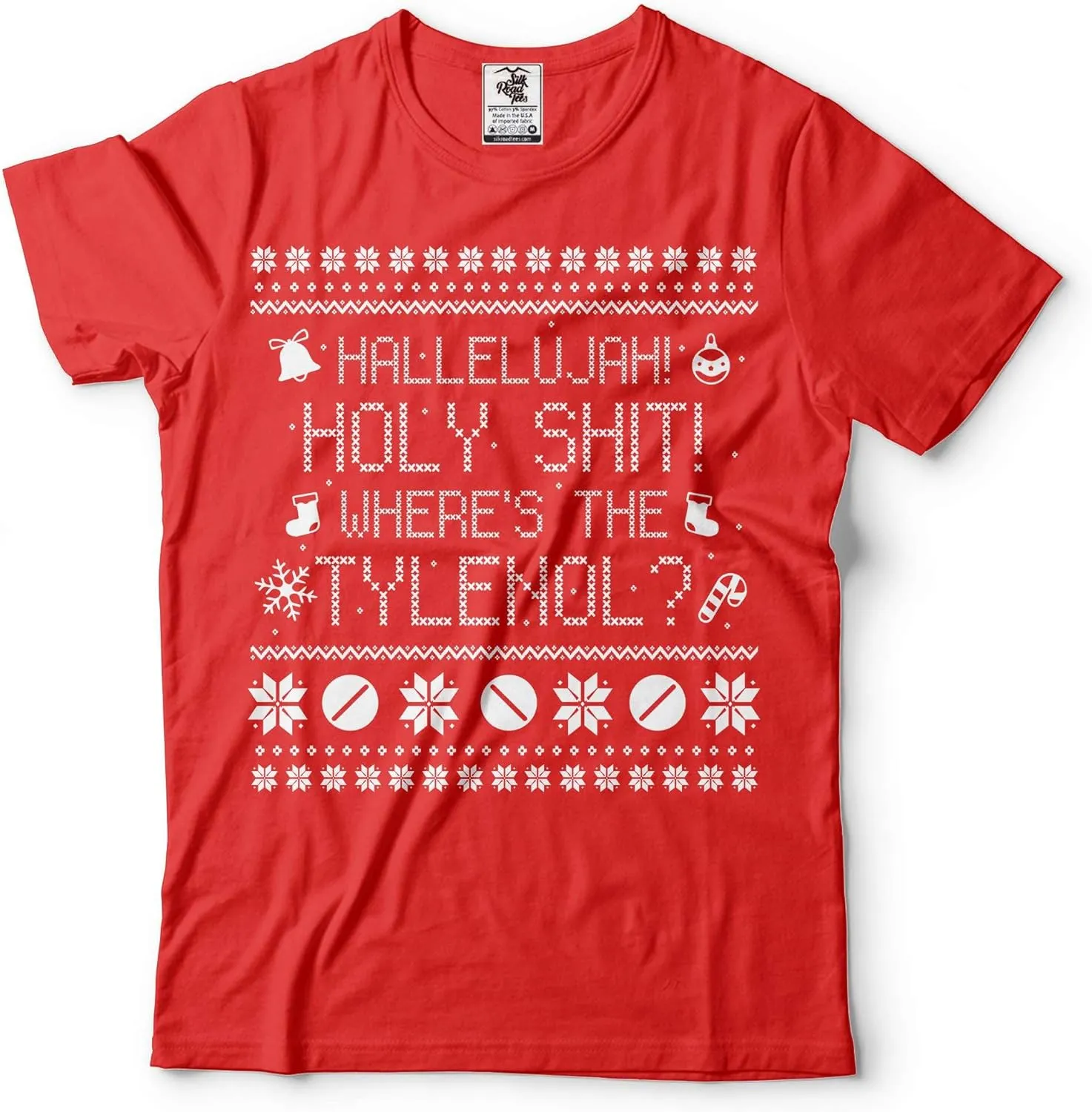 Funny Christmas T-Shirt Movie Quote Where is Tylenol Tee Shirt Christmas Ugly Sweater Style t-Shirt