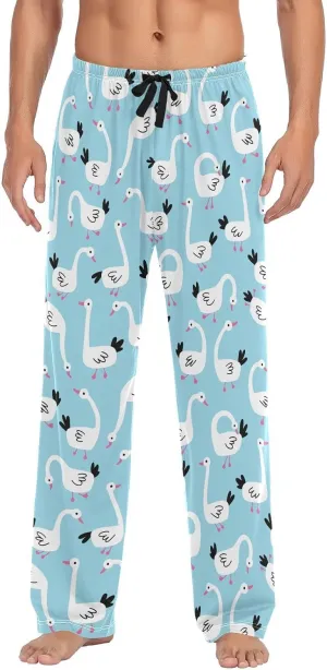 Geese Pattern White Goose Men's Pajama Pants Sleepwear Lounge Pajama Bottoms