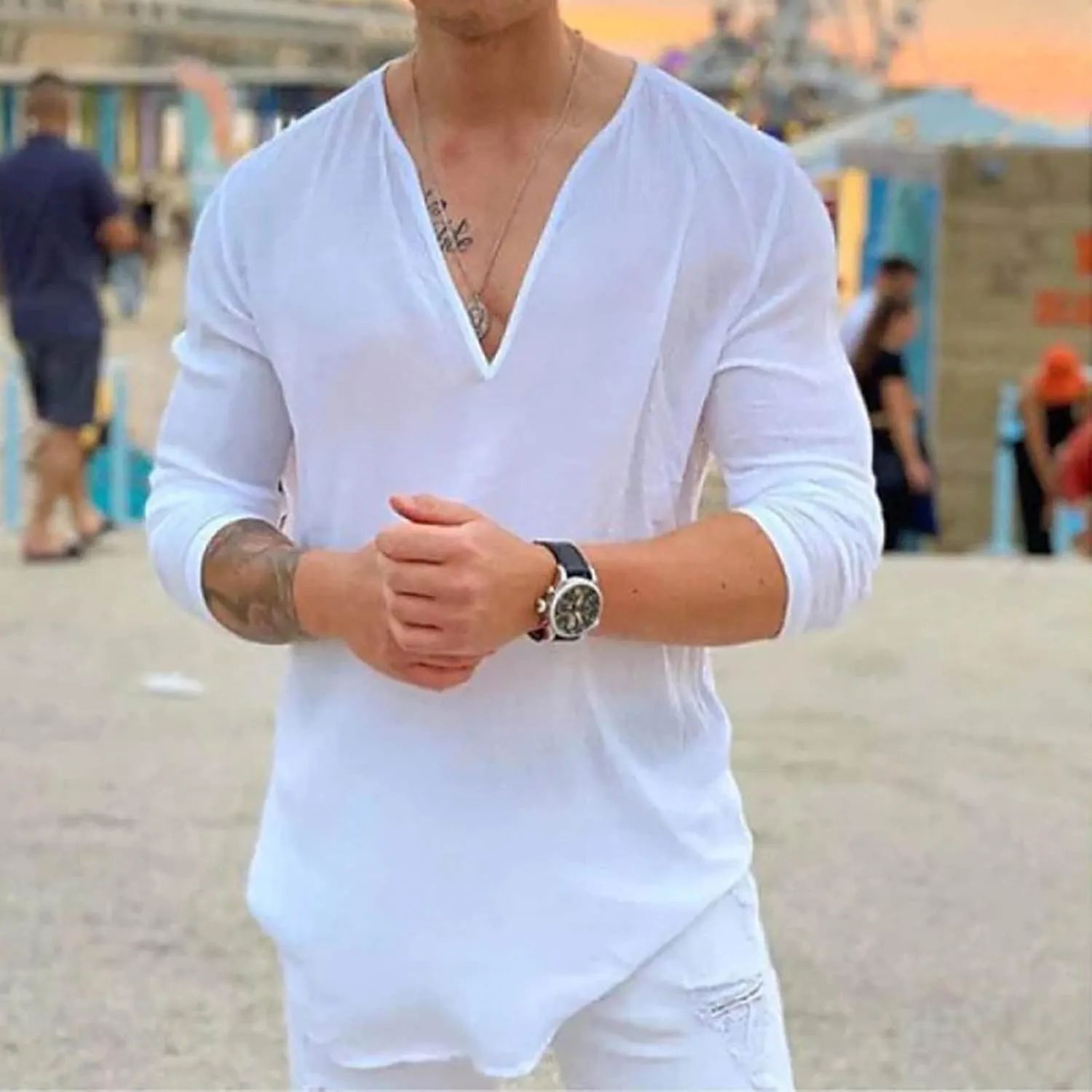 generic Men's Henley Shirts Short Sleeve Stylish Summer Casual Workout T-Shirts Muscle Tops Regular Fit Gym T Shirts Button