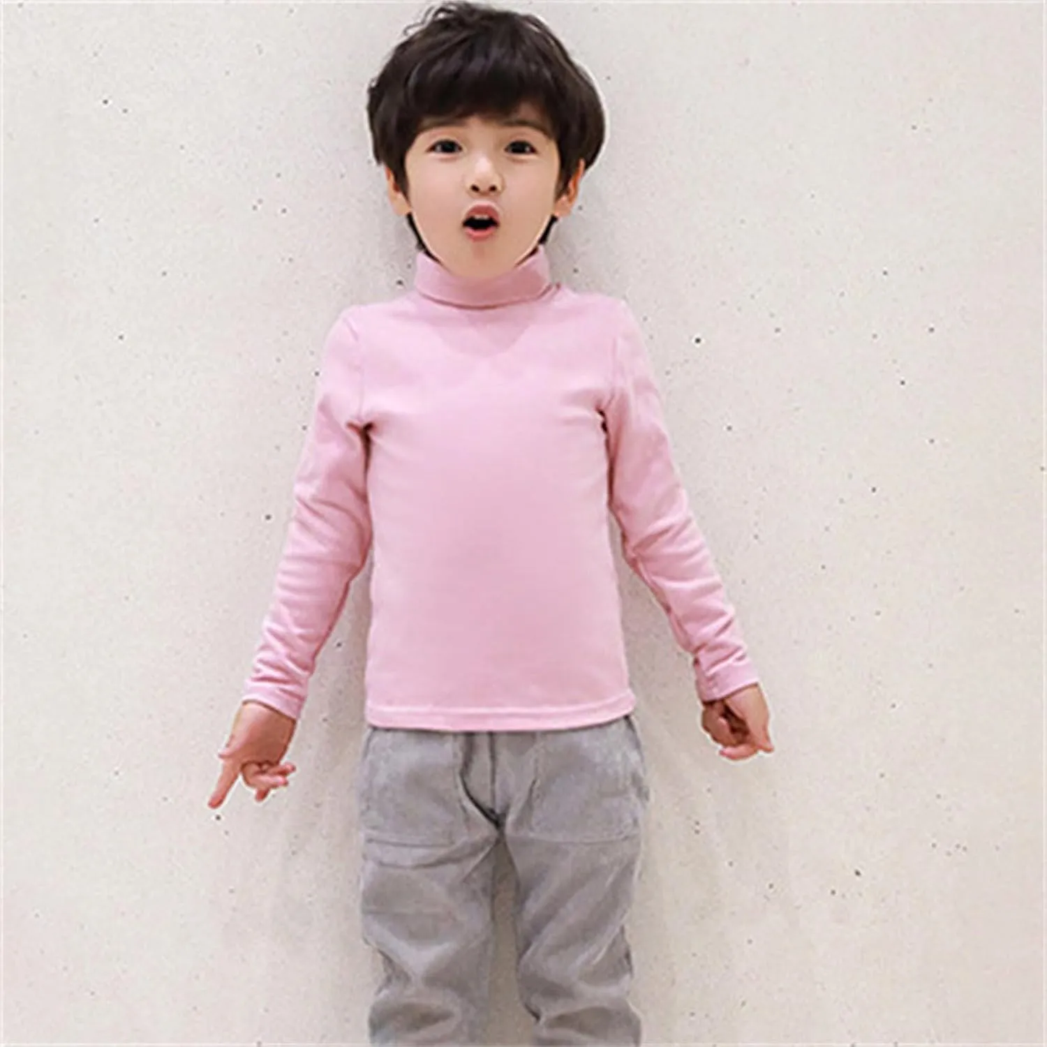 Girls Boys Long Sleeve Crewneck T-Shirt Tee Toddler Turtleneck Cotton Basic Warm Tops Shirts 28 Years