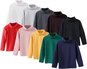 Girls Boys Long Sleeve Crewneck T-Shirt Tee Toddler Turtleneck Cotton Basic Warm Tops Shirts 28 Years