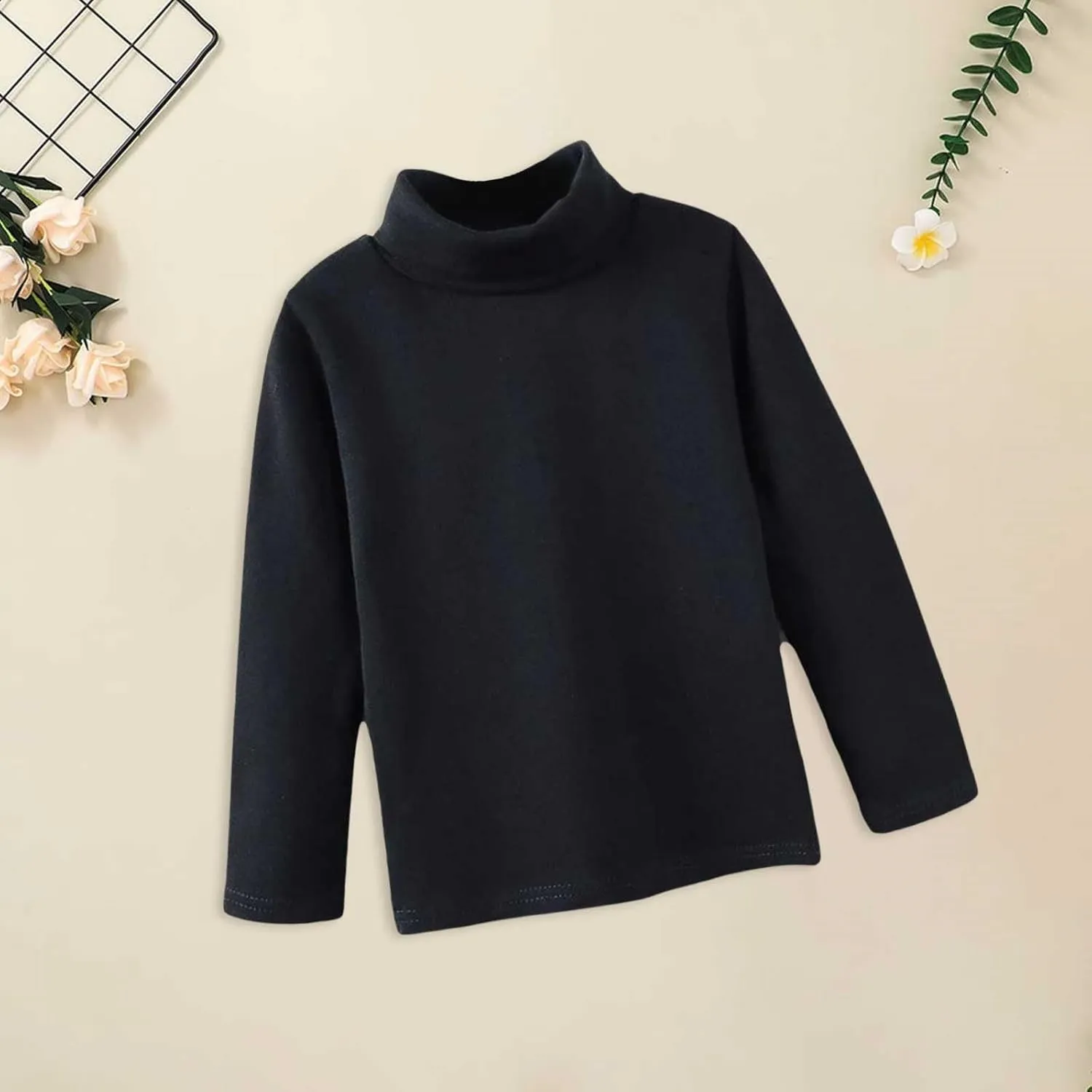 Girls Boys Long Sleeve Crewneck T-Shirt Tee Toddler Turtleneck Cotton Basic Warm Tops Shirts 28 Years