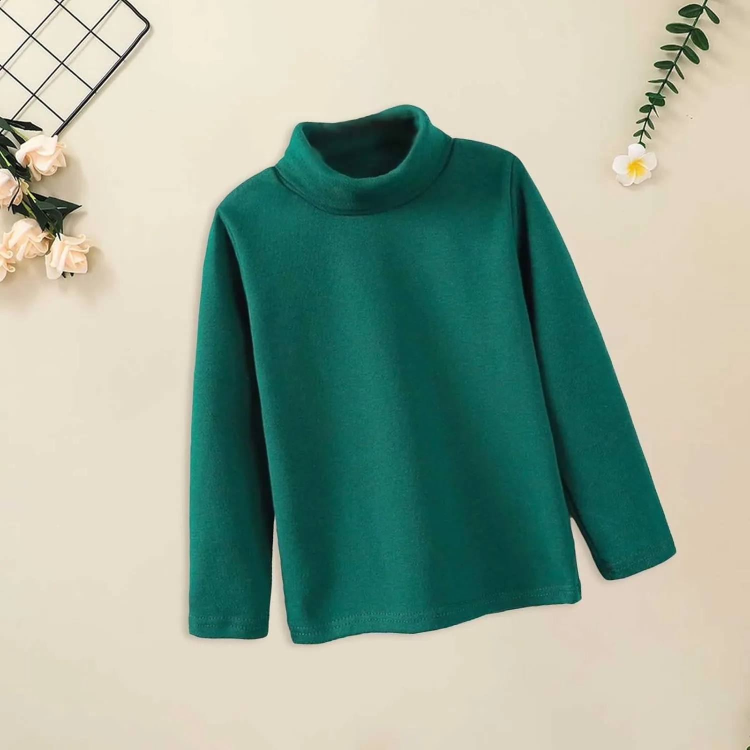 Girls Boys Long Sleeve Crewneck T-Shirt Tee Toddler Turtleneck Cotton Basic Warm Tops Shirts 28 Years