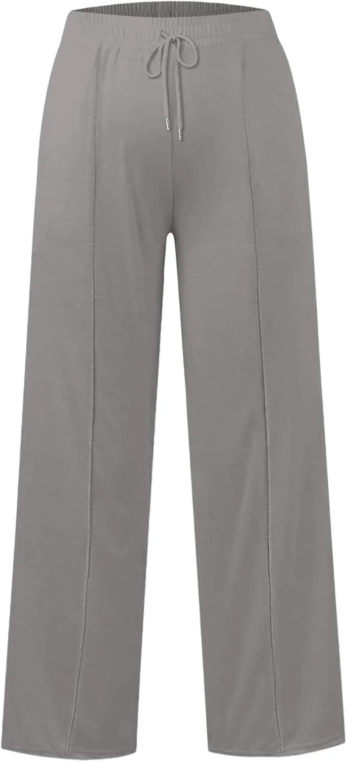 Girls High Waisted Uniform Capri Pants Kids Wide Leg Pant Trouser Drawstring Straight Clothes Cropped Baggy Trouser
