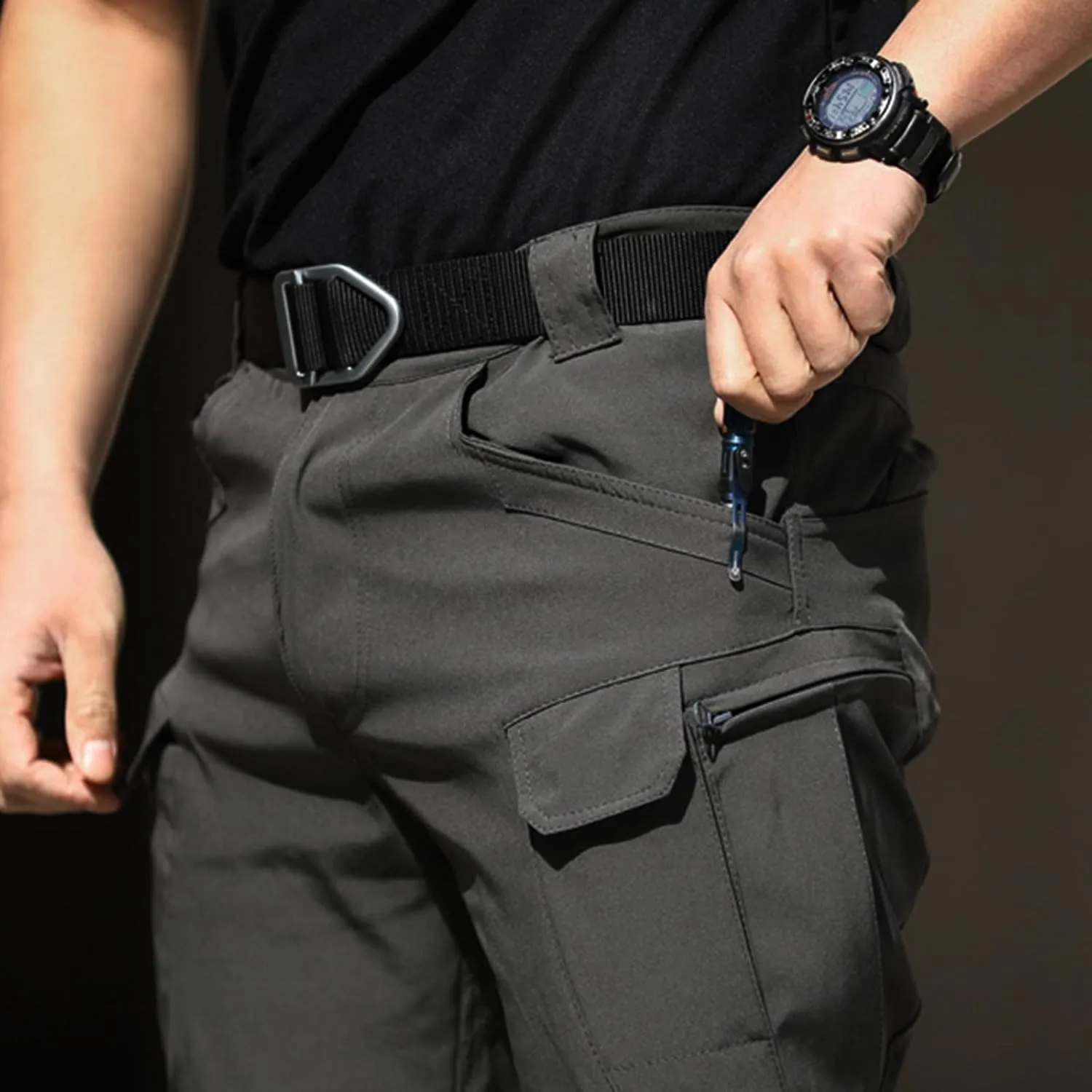 Hulpvktsgiq Cargo Pants Mens Slim Fit Multi Pockets Hiking Pants Baggy Cargo Pants Flex Carpenter Pants