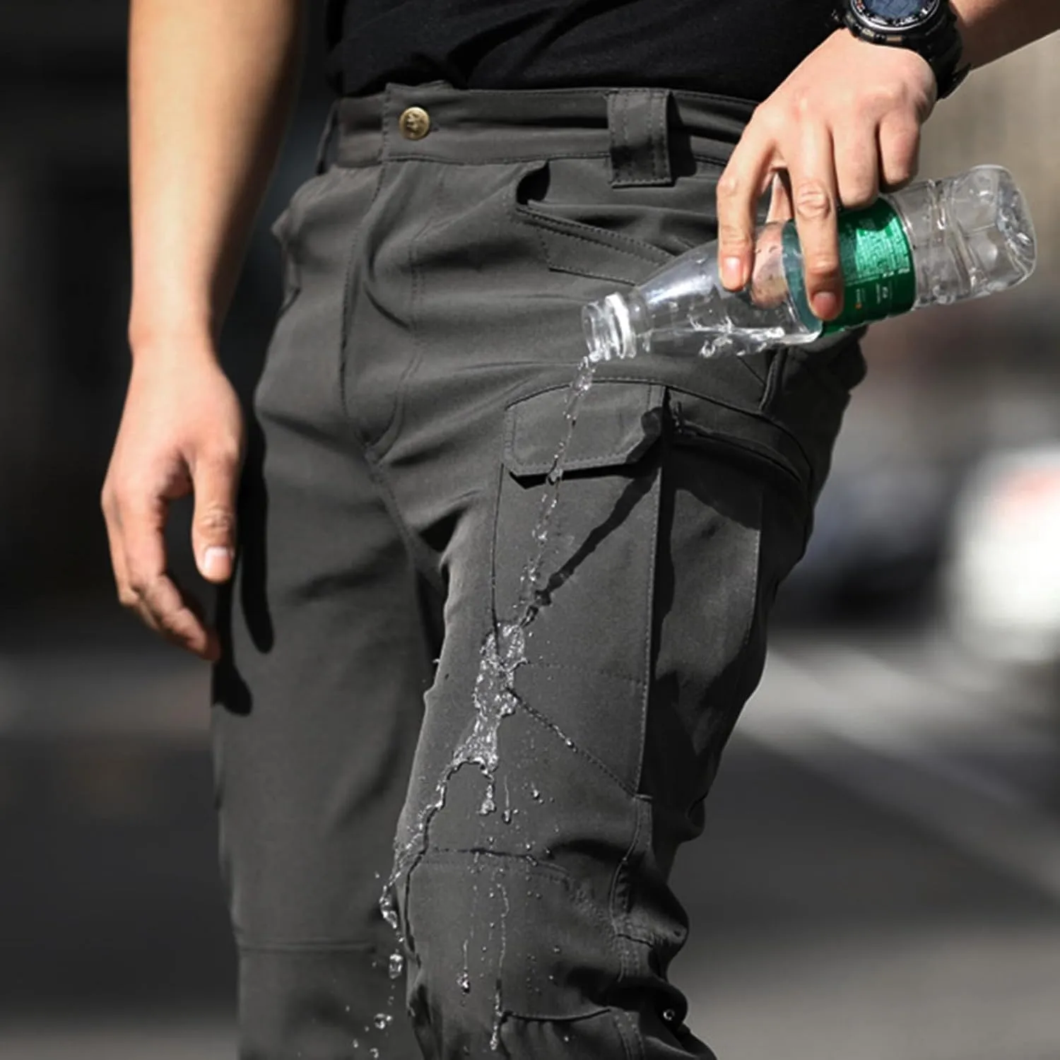 Hulpvktsgiq Cargo Pants Mens Slim Fit Multi Pockets Hiking Pants Baggy Cargo Pants Flex Carpenter Pants
