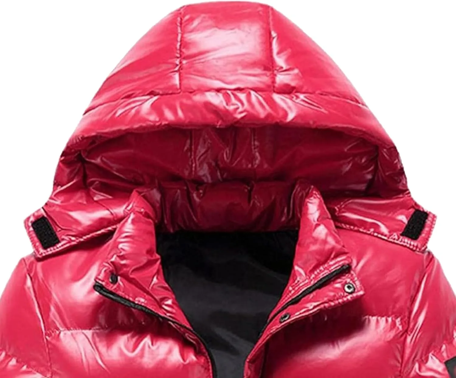 JEsilunmaMY Mens Thermal Shiny Hooded Puffer Jackets Winter Coats Water-Resistant Down Coats Insulated Puffy Padded Coat