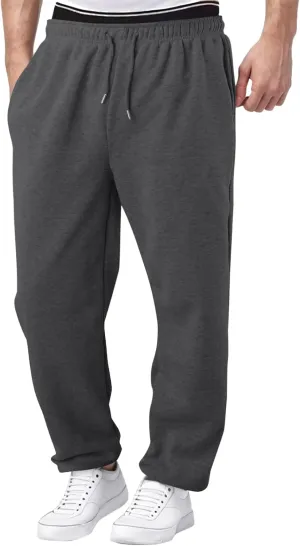 Jogging Pants Men,Mens Baggy Sweatpants with Pockets Fleece Lined Yoga Pants Hiking Pants Workout Pants Lounge Pants