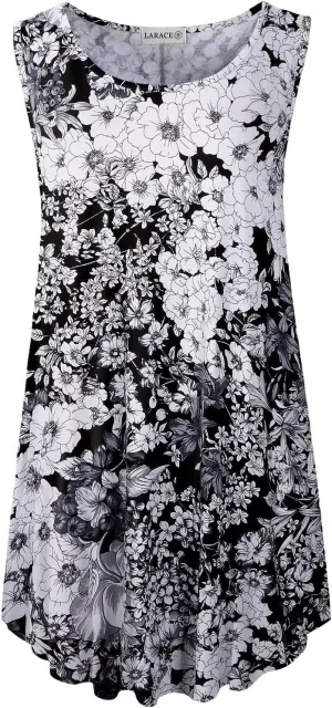 LARACE Tank Tops for Women Plus Size Sleevelss Tunic Casual Summer Clothes Swing Shirts for Leggings