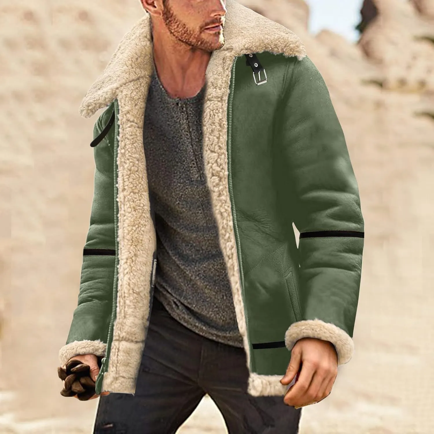 LCMTWX Winter Jackets for Men Jacket Stand Collar Knitted Splice Sweater Coat Casual Cardigan Stylish Winter Coats for