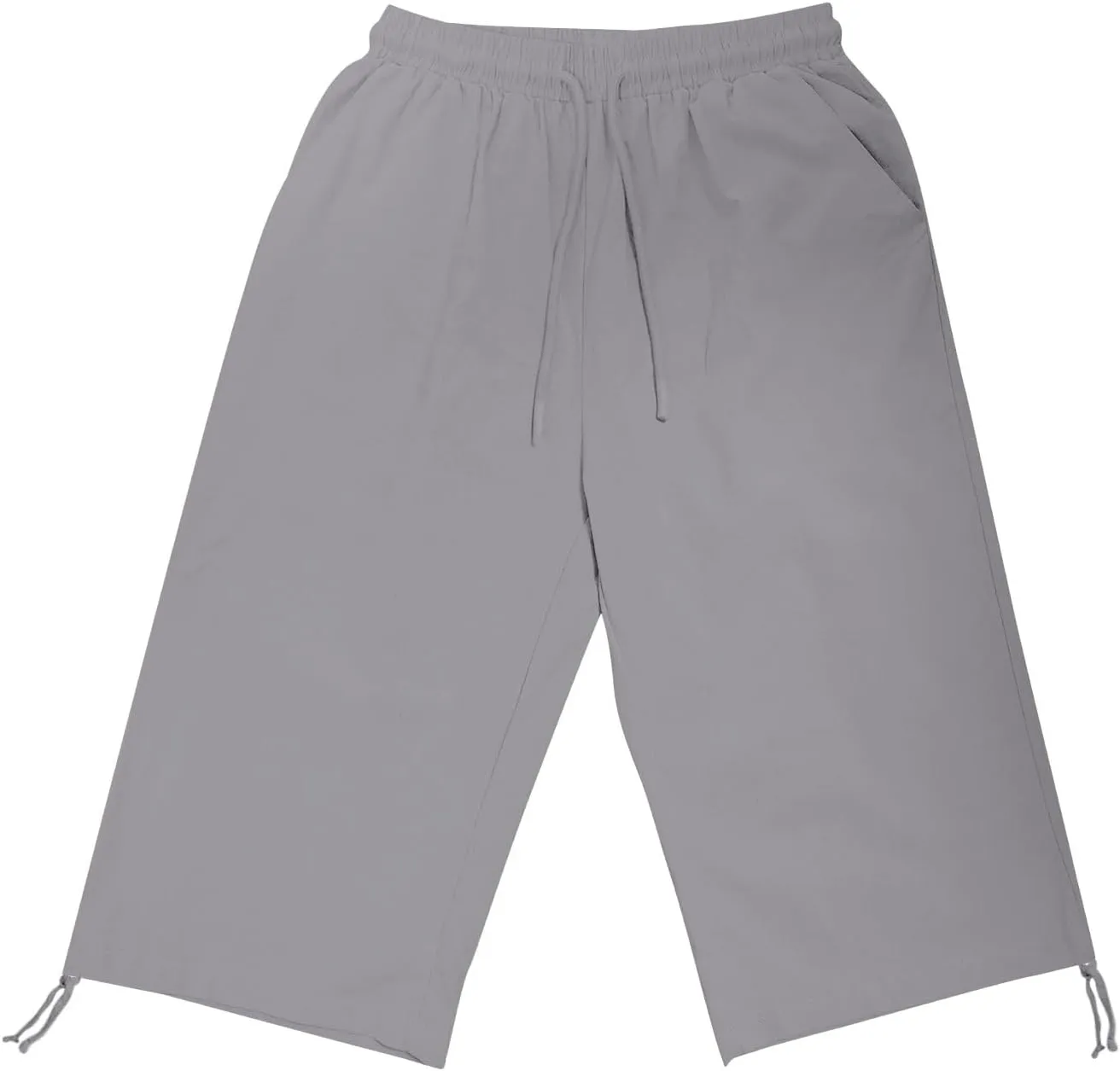 Linen Shorts for Women 2025 Knee Length Summer Shorts Drawstring High Waisted Bermuda Shorts Casual Shorts Pockets
