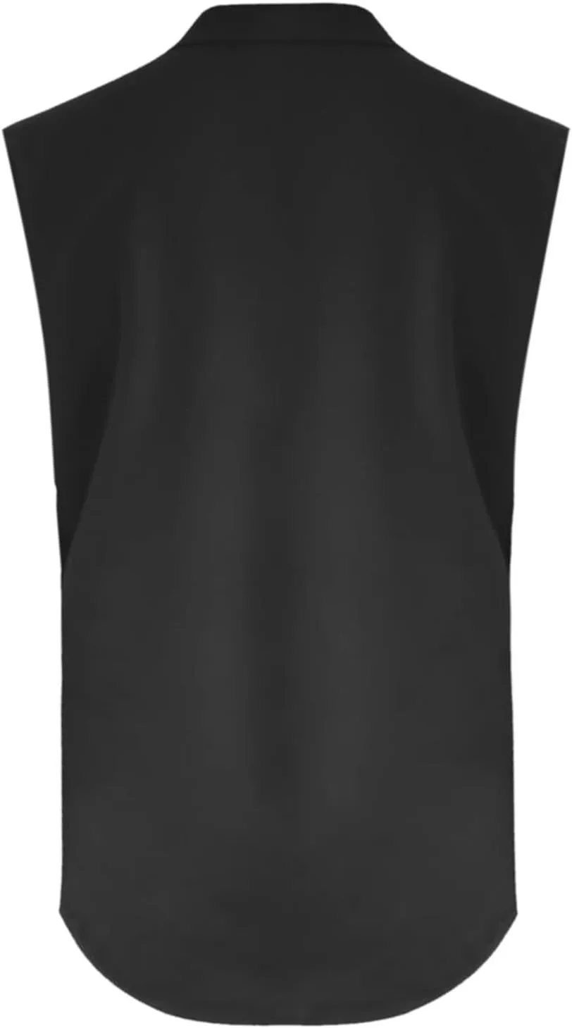 Loose Fit Linen Tank Tops for Women Sleeveless V-Neck Button Cami Shirts with Side Slits Beach Vacation Outfits​