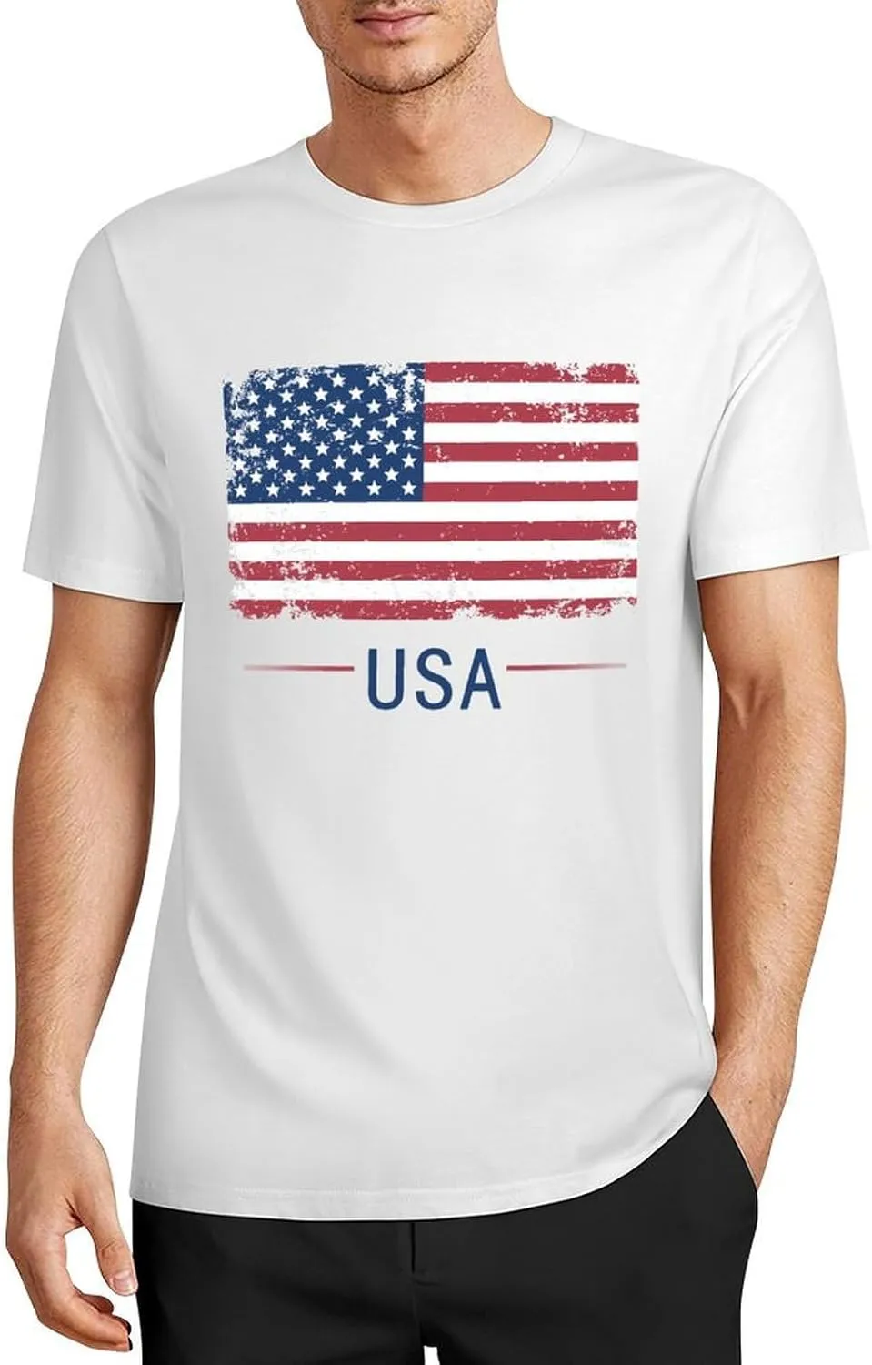 Lzzidou Men's 4th of July Shirts American Flag Patriotic Shirts Short Sleeve USA Memorial Day Cotton T Shirts