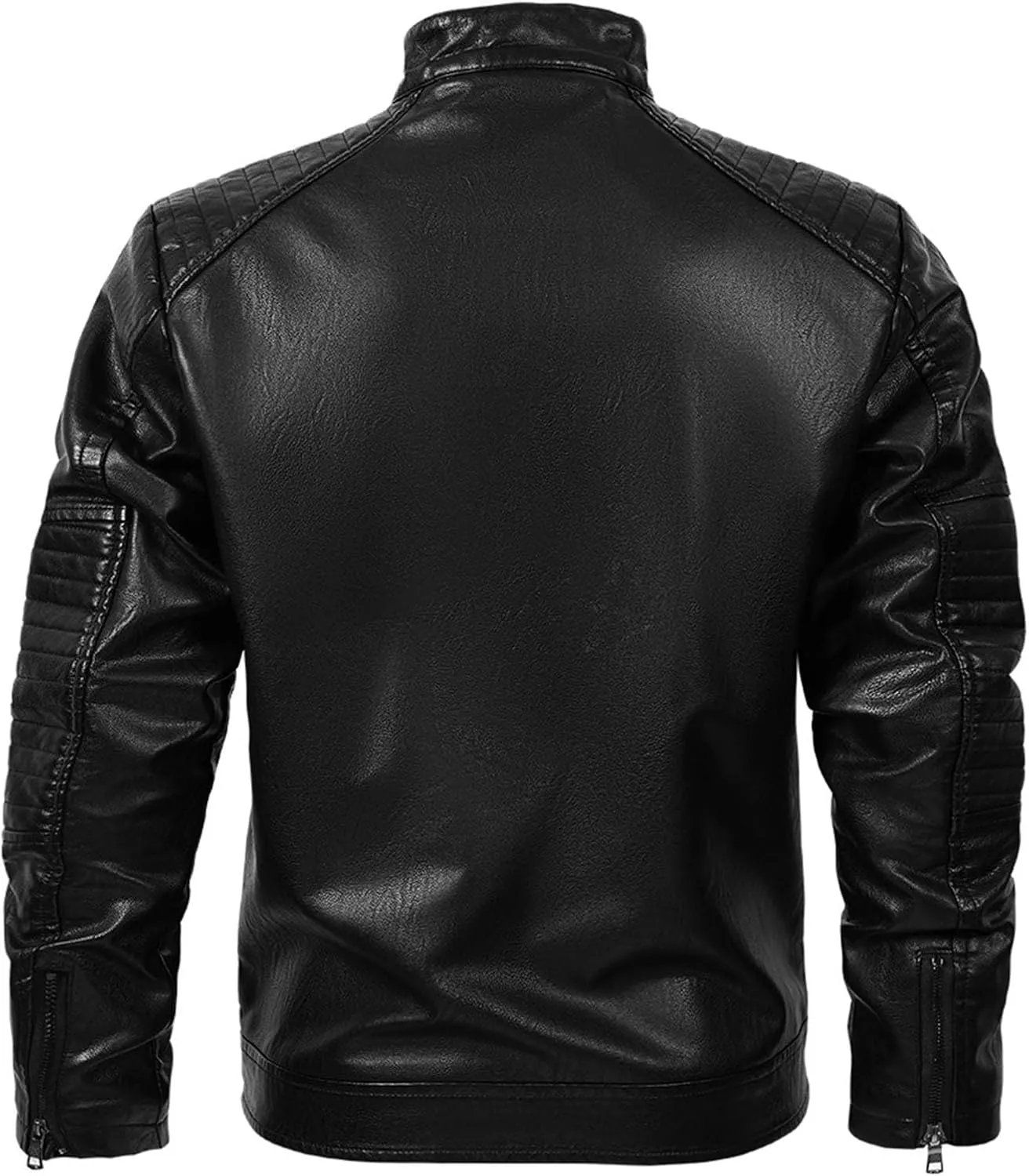 Men Faux Leather Blazer Jacket Vintage PU Motorcycle Biker Outwear Lapel Cool Stand Collar Streetwear Hip Hop Outfit