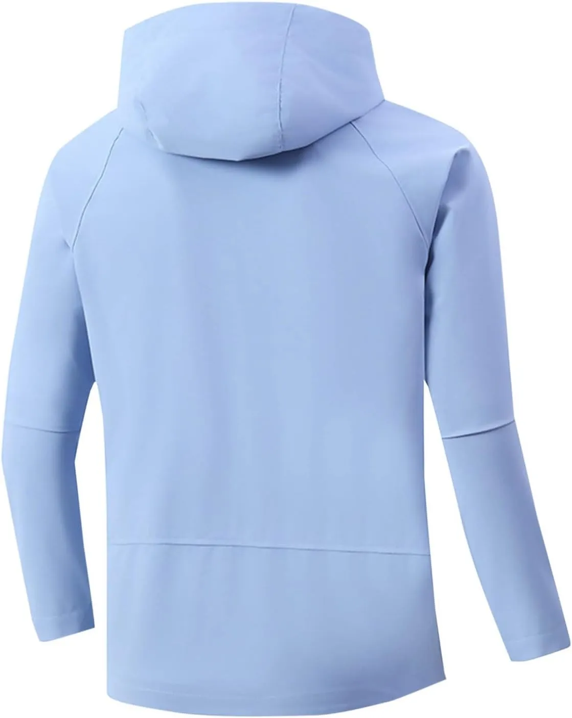 Men Full Zip Windproof Waterproof Coat Solid Color Golf Hiking Hooded Jacket Outdoor Lightweight Jacket with Pocket