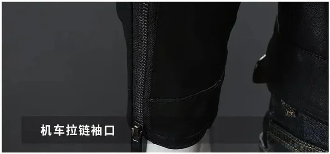 Men Streetwear Leather Jacket Men's Leather Motorcycle Jackets Lapel Zipper PU Coats
