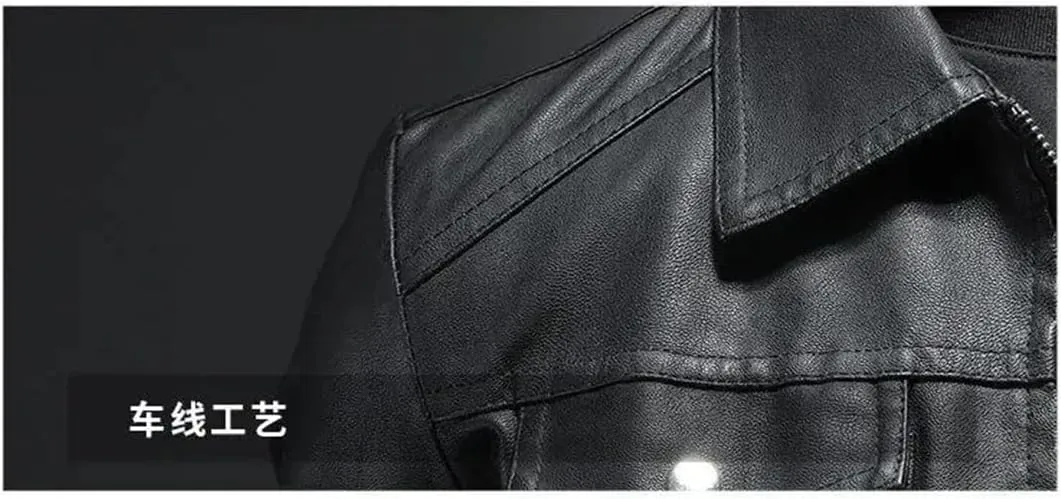 Men Streetwear Leather Jacket Men's Leather Motorcycle Jackets Lapel Zipper PU Coats