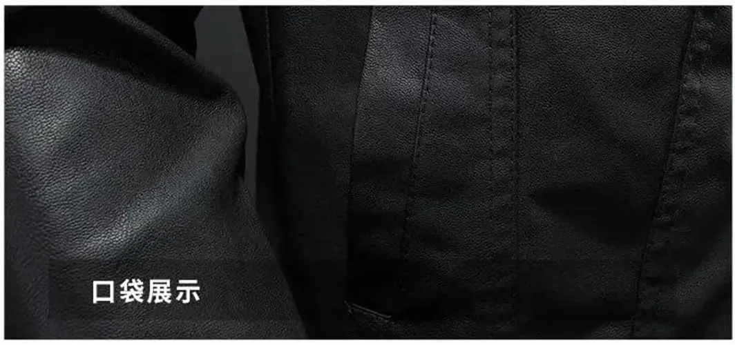 Men Streetwear Leather Jacket Men's Leather Motorcycle Jackets Lapel Zipper PU Coats