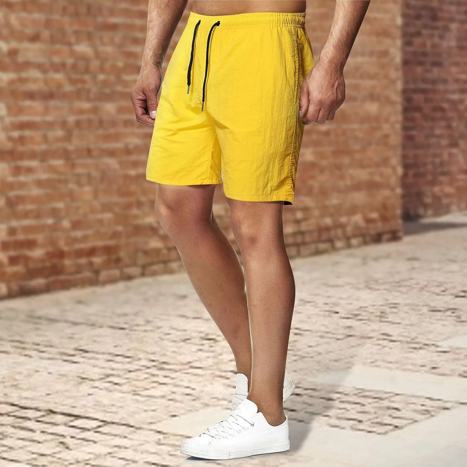 Men's Athletic Running Shorts Lightweight Quick Dry Shorts Gym Running Hiking Shorts Casual Elastic Waist Shorts