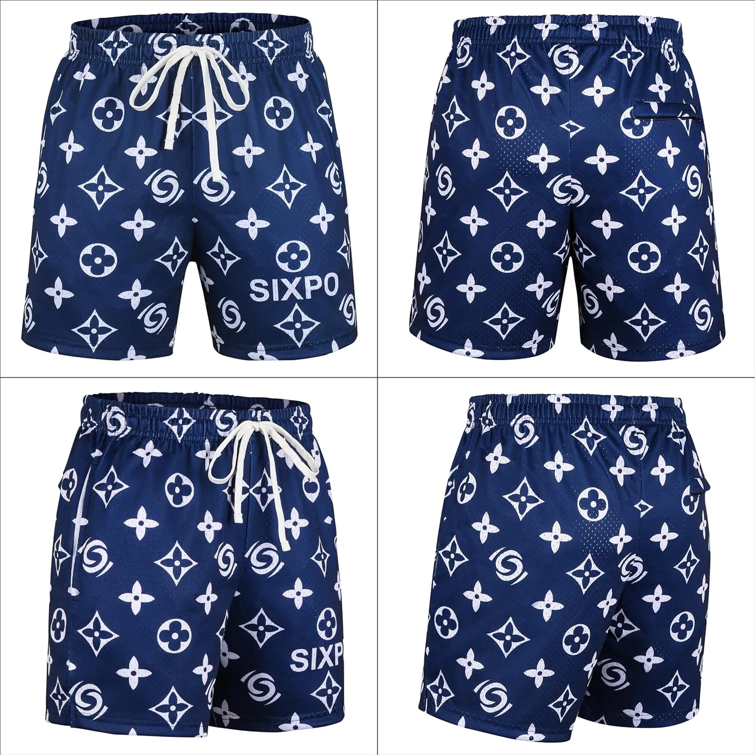 Men's Athletic Shorts - 100% Polyester, Mesh Shorts Quick Dry, Graphic Print Gym Shorts Men, Basketball Shorts for Men