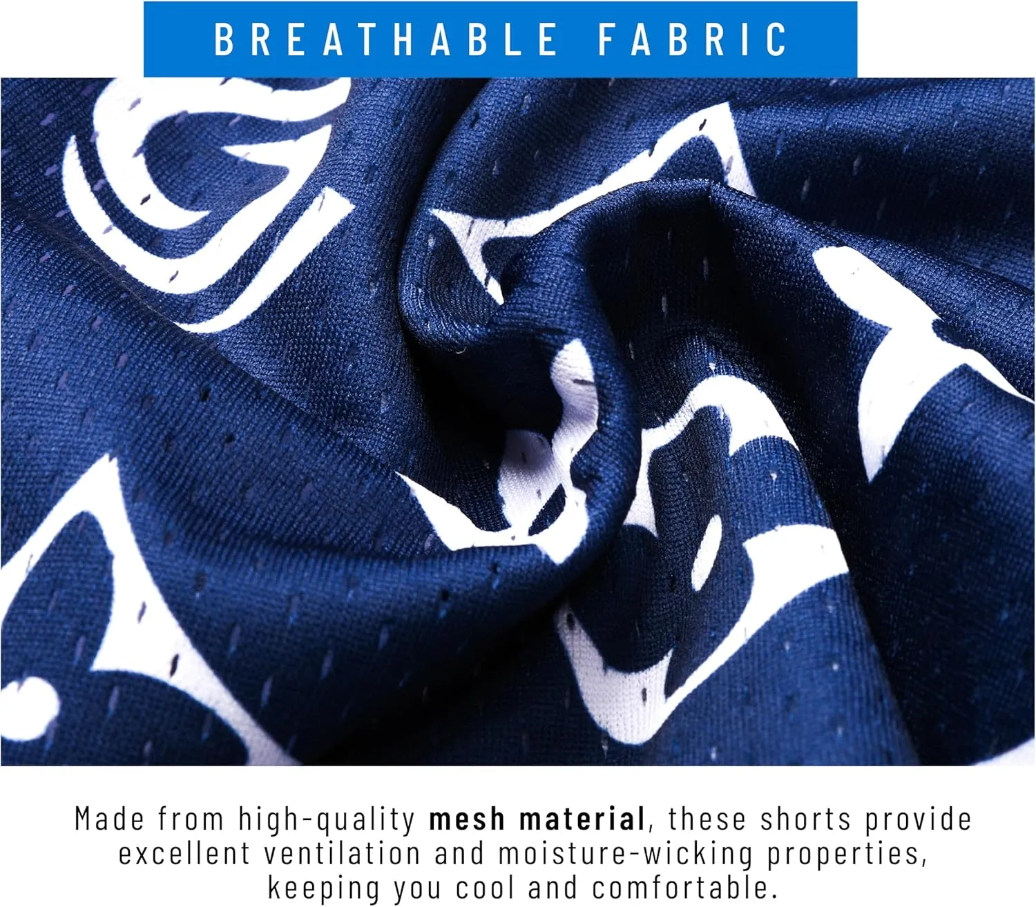 Men's Athletic Shorts - 100% Polyester, Mesh Shorts Quick Dry, Graphic Print Gym Shorts Men, Basketball Shorts for Men