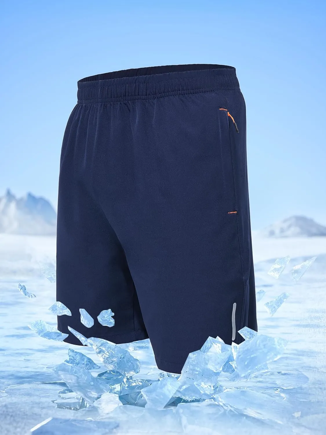 Mens Athletic Shorts Running Shorts Quick Dry Workout Shorts 7"/ 9" Lightweight Gym Basketball Shorts Zipper Pockets