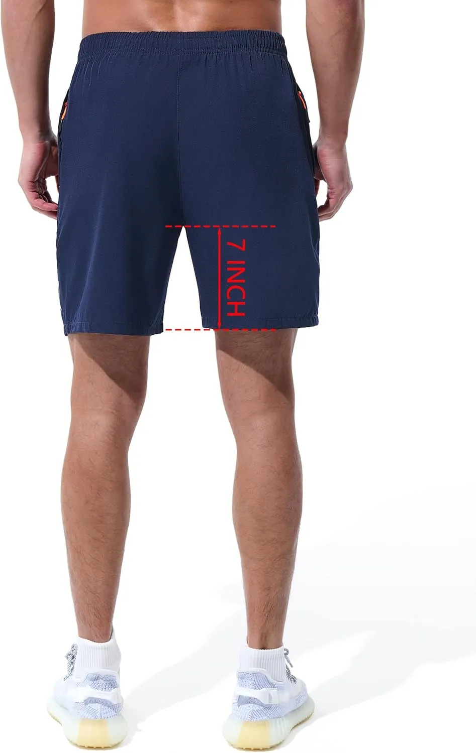 Mens Athletic Shorts Running Shorts Quick Dry Workout Shorts 7"/ 9" Lightweight Gym Basketball Shorts Zipper Pockets