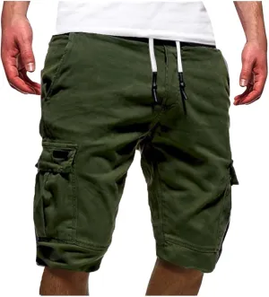 Mens Casual Cargo Shorts - 2025 Drawstring Stretch Summer Beach Shorts Chino Shorts Outdoor Hiking Shorts with 6 Pockets