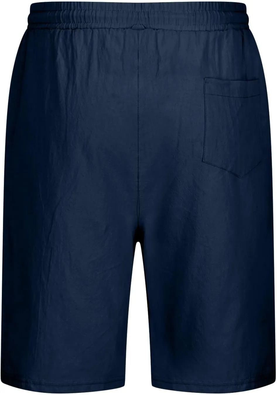 Men's Casual Cotton Linen Shorts Lightweight Drawstring Shorts with Pockets Elastic Waist Shorts Summer Beach Vacation Shorts