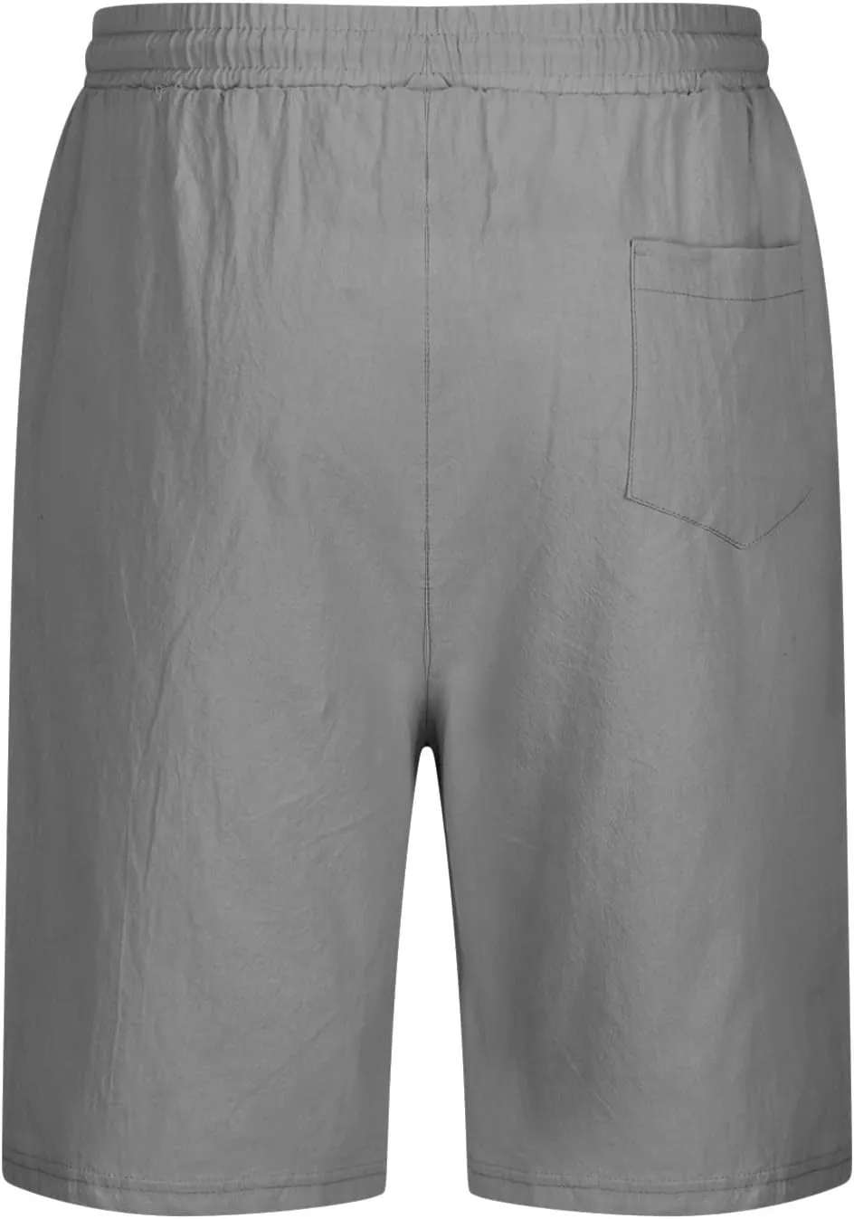 Men's Casual Cotton Linen Shorts Lightweight Drawstring Shorts with Pockets Elastic Waist Shorts Summer Beach Vacation Shorts
