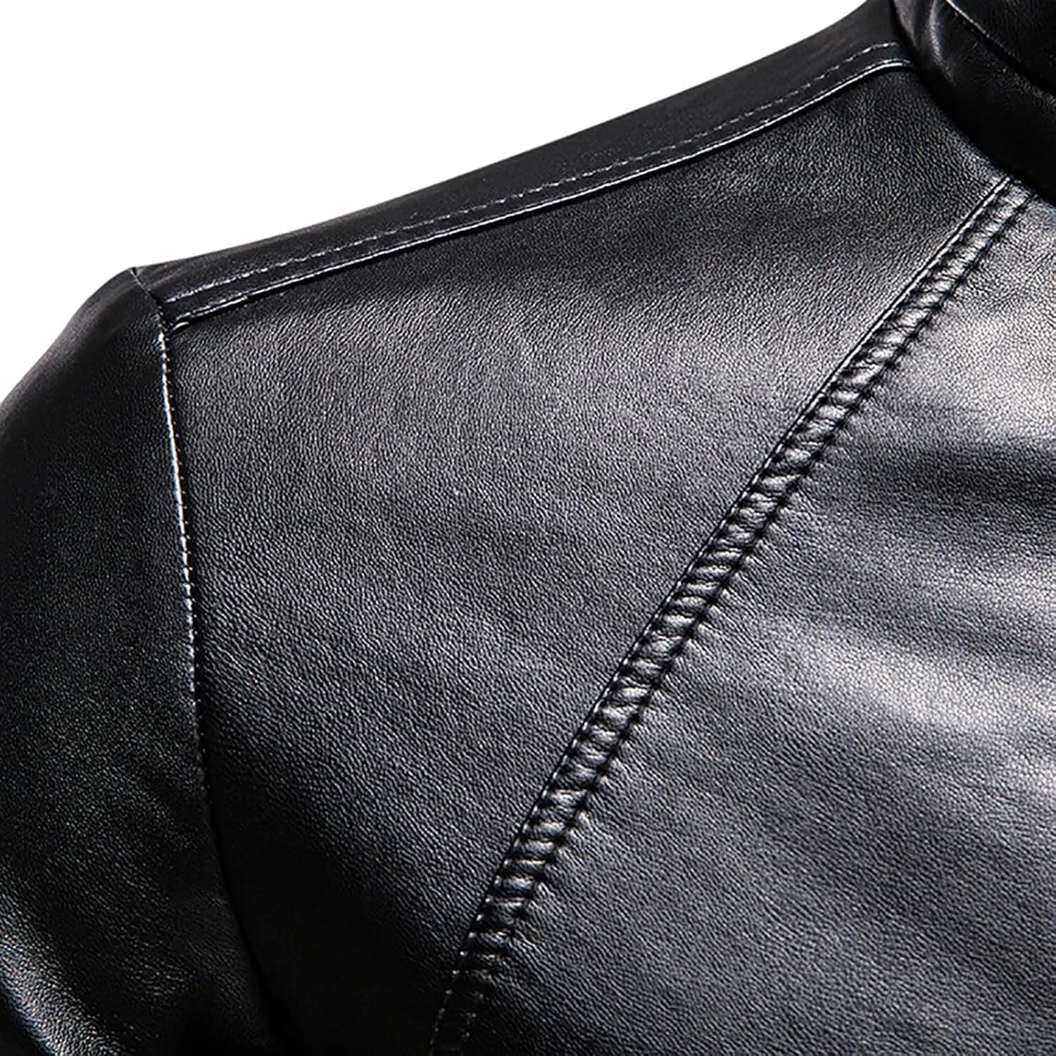Mens Casual Fashion Streetwear Hip Hop Coats Faux Leather Jacket Lightweight Fashion Motorcycle Leather Jackets Coat