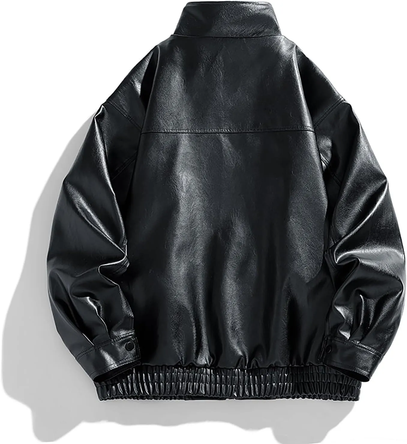 Mens Casual Fashion Streetwear Hip Hop Coats Faux Leather Jacket Lightweight Fashion Motorcycle Leather Jackets Coat