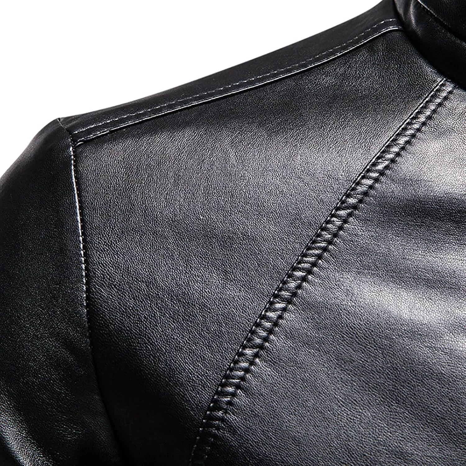 Mens Casual Fashion Streetwear Hip Hop Coats Faux Leather Jacket Lightweight Fashion Motorcycle Leather Jackets Coat