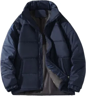 Men's Color Block Padded Quilted Flight Bomber Jacket Lightweight Packable Warm Winter Coat Cotton Jacket Outerwear